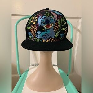 HTF Disney Embroidered Stitch Hawaiian Black Baseball Cap Hat